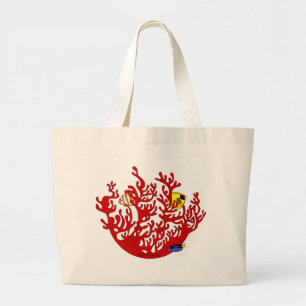 De Tela Gigante Pescados y bolso del arte del Doodle del coral