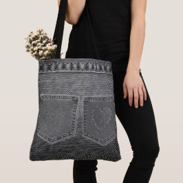 De Tela Jean Look 'Black & White' Bolso tote