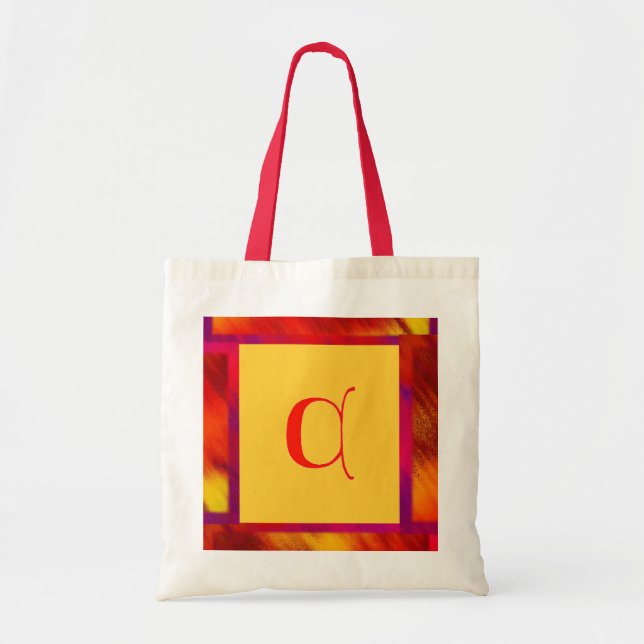 De Tela Letra roja y Naranja C bolso (Frente)