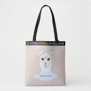De Tela Llama linda en bolso tote beige