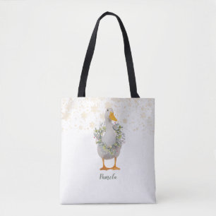 De Tela Navidades blancos pato bolso tote