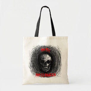 De Tela Negro del cráneo del bolso del feliz Halloween