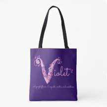 Nombre violeta y significar el bolso del monograma