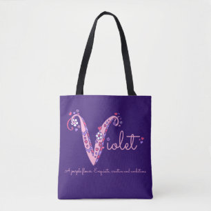 De Tela Nombre violeta y significar el bolso del monograma