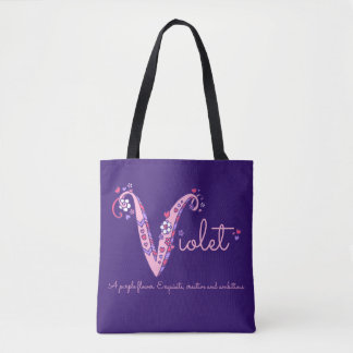 De Tela Nombre violeta y significar el bolso del monograma