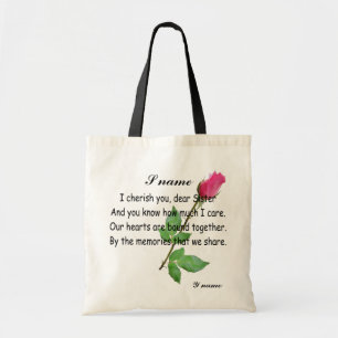 DE TELA PERSONALICE A LA HERMANA - BOLSO