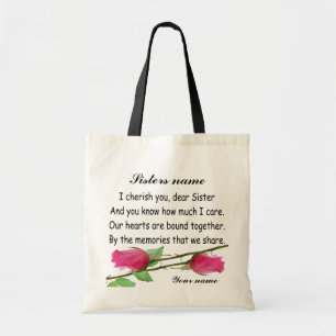 DE TELA PERSONALICE A LA HERMANA - BOLSO