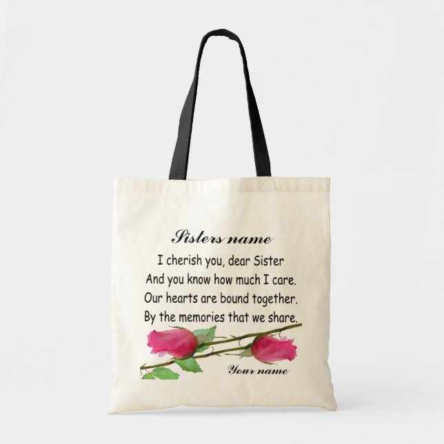 DE TELA PERSONALICE A LA HERMANA - BOLSO (Frente)