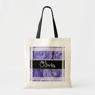 De Tela Rosas y cordón PÚRPURAS - bolso conocido para la
