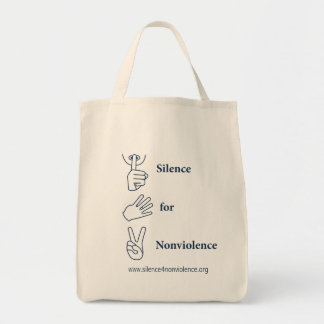 De Tela Silencio vertical para el bolso del Nonviolence