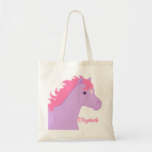 De Tela Y púrpura bolso personalizado potro rosado