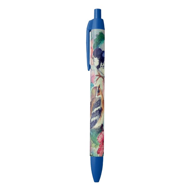 De Tinta Azul Bolígrafo con Pájaros (Parte superior (vertical))