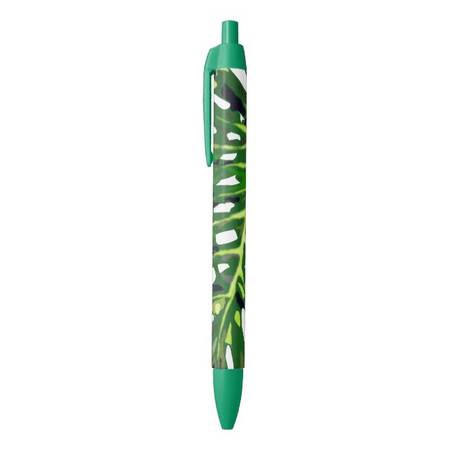 De Tinta Azul Bolígrafo Hojas Tropicales (Parte superior (vertical))