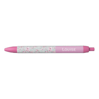 De Tinta Azul Bolígrafo Vintage Rose Pink con Nombre Personaliza