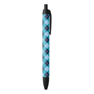 De Tinta Negra Bolígrafo azul argyle negro con nombre personaliza