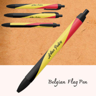 De Tinta Negra Bolígrafo Belga Personalizado, Bandera Belga, Bélg