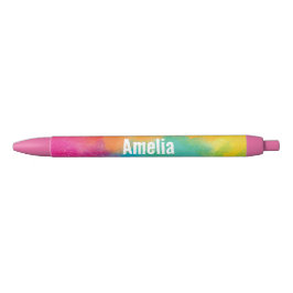 De Tinta Negra Bolígrafo con nombre personalizado Arcoíris Rosa