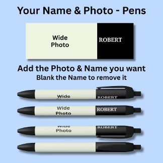De Tinta Negra Bolígrafo con nombre personalizado y foto suya