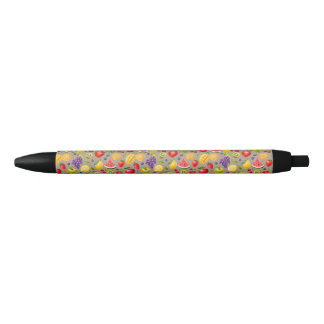De Tinta Negra Bolígrafo con Patrón Frutal Colorido (Base Marrón)