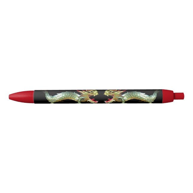 De Tinta Negra Bolígrafo - Dos Dragones Chinos (Anverso)