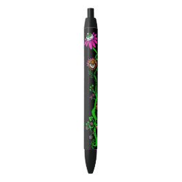 De Tinta Negra Bolígrafo Floral Princesa Alien Espacial (Negro)