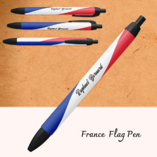 De Tinta Negra Bolígrafo francés personalizado, bandera francesa,