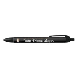 De Tinta Negra Bolígrafo Memorial Personalizado Negro Con Vela