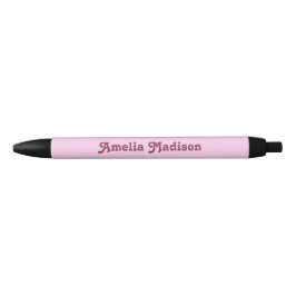 De Tinta Negra Bolígrafo minimalista rosa retro