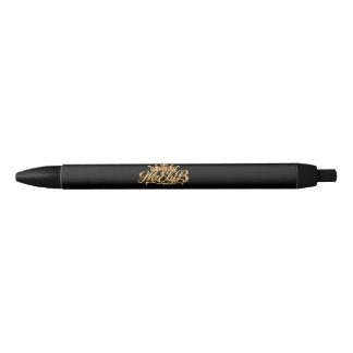 De Tinta Negra Bolígrafo negro corona dorada MzElyB Signature