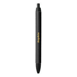 De Tinta Negra Bolígrafo negro elegante con nombre personalizado