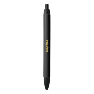 De Tinta Negra Bolígrafo negro elegante con nombre personalizado