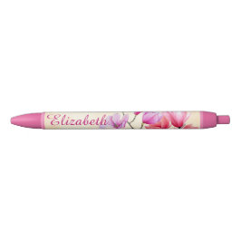 De Tinta Negra Bolígrafo Personalizado Acuarela Magnolia Rosa