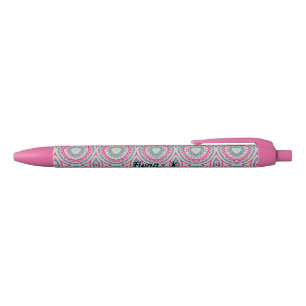 De Tinta Negra Bolígrafo personalizado con nombre rosa