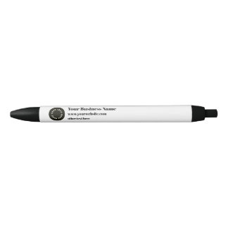 De Tinta Negra Bolígrafo promocional negro con espacio para tu lo