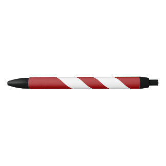 De Tinta Negra Bolígrafo rayado rojo y blanco
