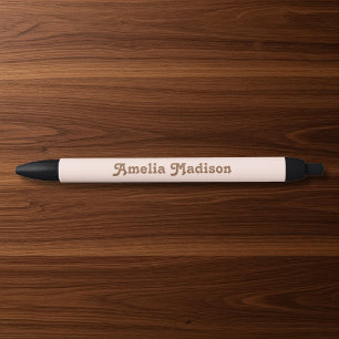De Tinta Negra Bolígrafo rosa marrón decorativo retro