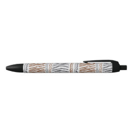 De Tinta Negra Bolígrafo tribal boho con rayas