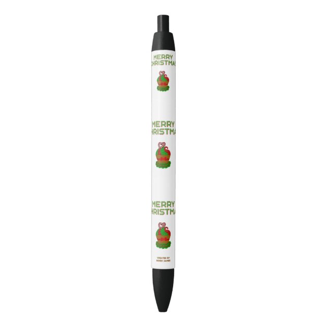 De Tinta Negra Navidades Bolígrafo (Frente vertical)