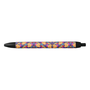 De Tinta Negra Un bolígrafo con un patrón colorido