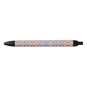De Tinta Negra Un bolígrafo con un patrón geométrico colorido