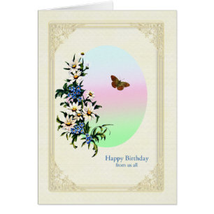 De todos nosotros cumpleaños con flores