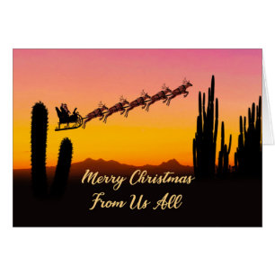 De todos nosotros Navidades Santa sobre el desiert