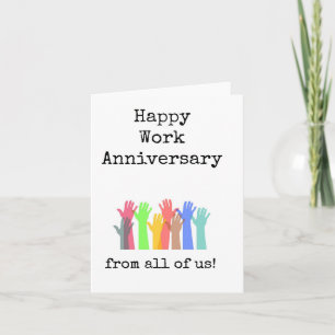 De todos nosotros, tarjeta de aniversario de traba