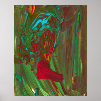 De Trapos a Ricos 1 Rojo Verde Audaz Arte Abstract