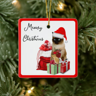 De tu gato: Ornamento de Navidad siamés Meowy