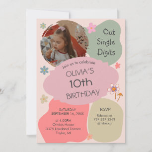 De un solo dígito 10.ª invitación por cumpleaños