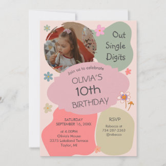 De un solo dígito 10.ª invitación por cumpleaños