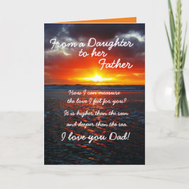 "DE UNA HIJA TARJETA DE FELICITACIÓN DE SU PADRE"