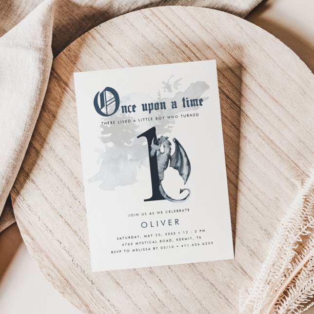 De una vez | Dragon 1er cumpleaños invitación (Subido por el creador)