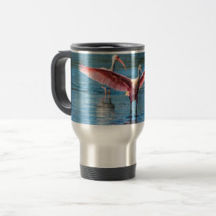 De Viaje Acero inoxidable del Spoonbill rosado taza del